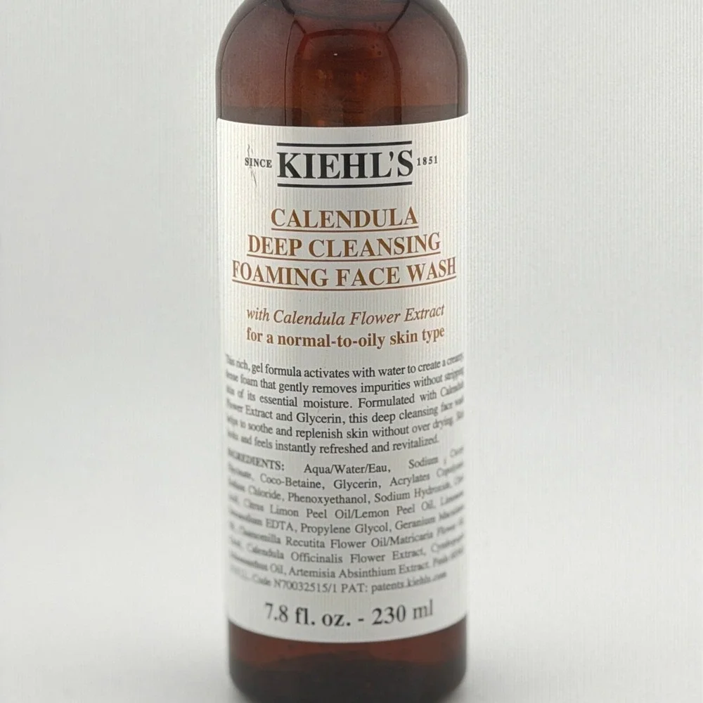 KIEHL'S CALENDULA `Deep Cleansing Foaming Face Wash 7.8 Fl Oz NEW Normal to Oily